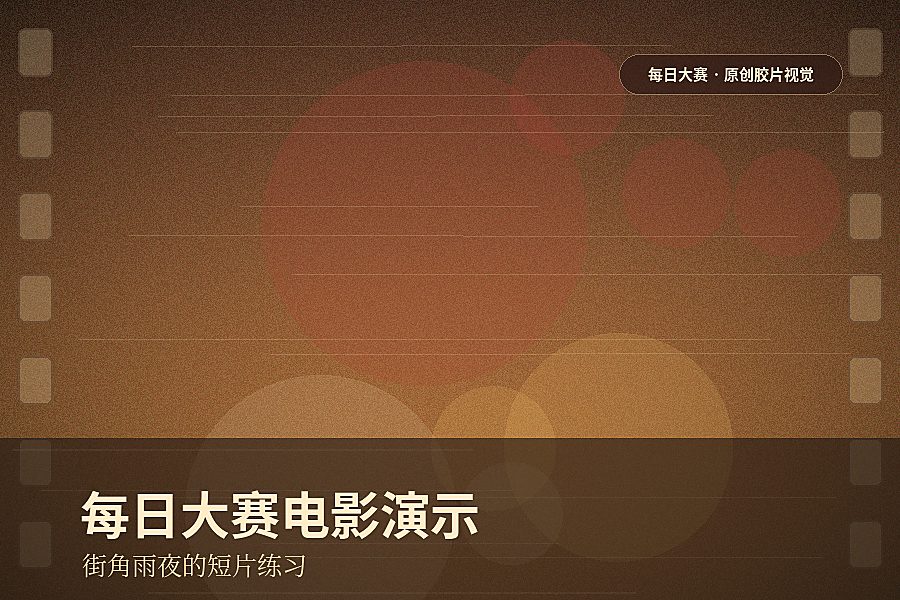 每日大赛视频封面:电影故事视频演示:街角雨夜的长镜头